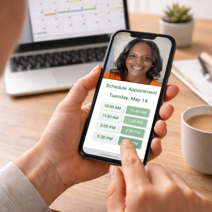 Scheduling an appointment on smartphone